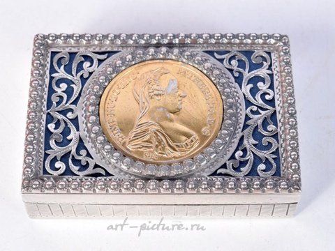 Русское серебро, Антикварная русская серебряная монетная шкатулка. 40 грамм. 6,5 см x 2,5 см...