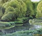 купить Пейзаж с рыбаком Масло,холст 