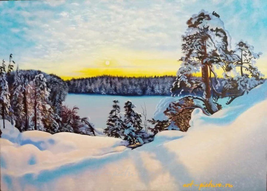 Стронциановый закат масло, холст