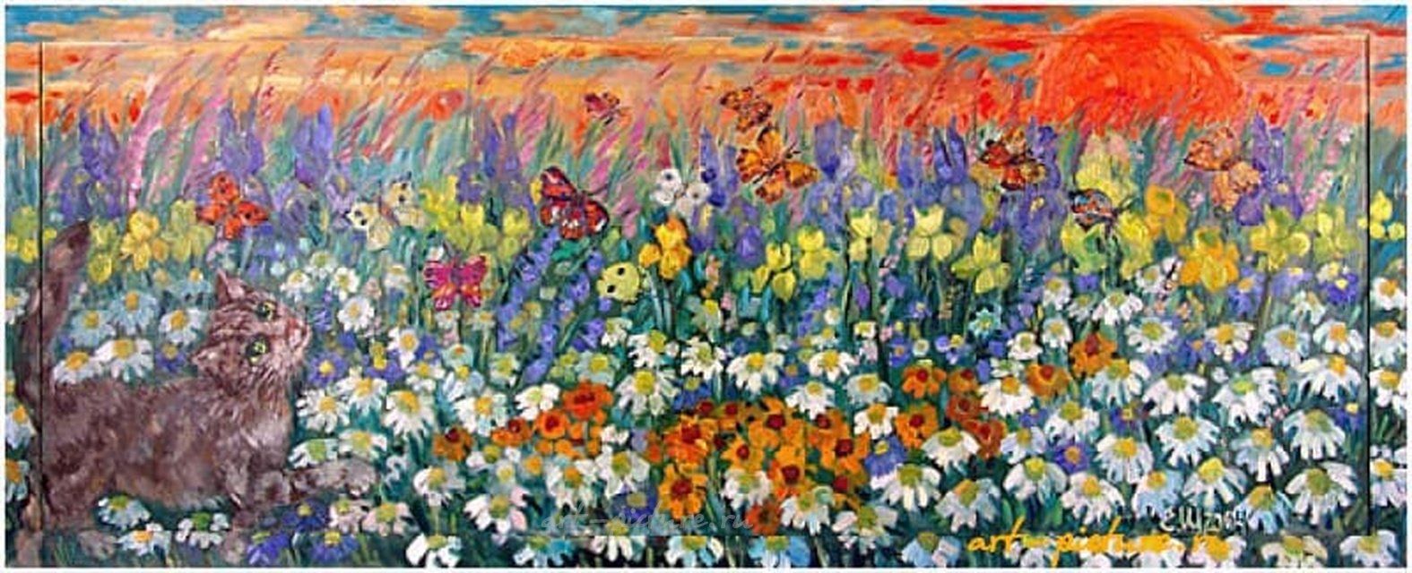 Caty-and-butterflies Холст , масло