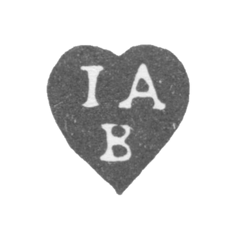 Клеймо неизвестного мастера Москвы - инициалы "IA B" - 1744 г.
