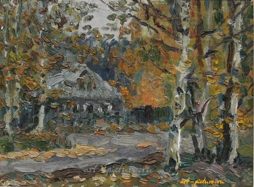 Осень. Картон, масло. 19 х 25 см