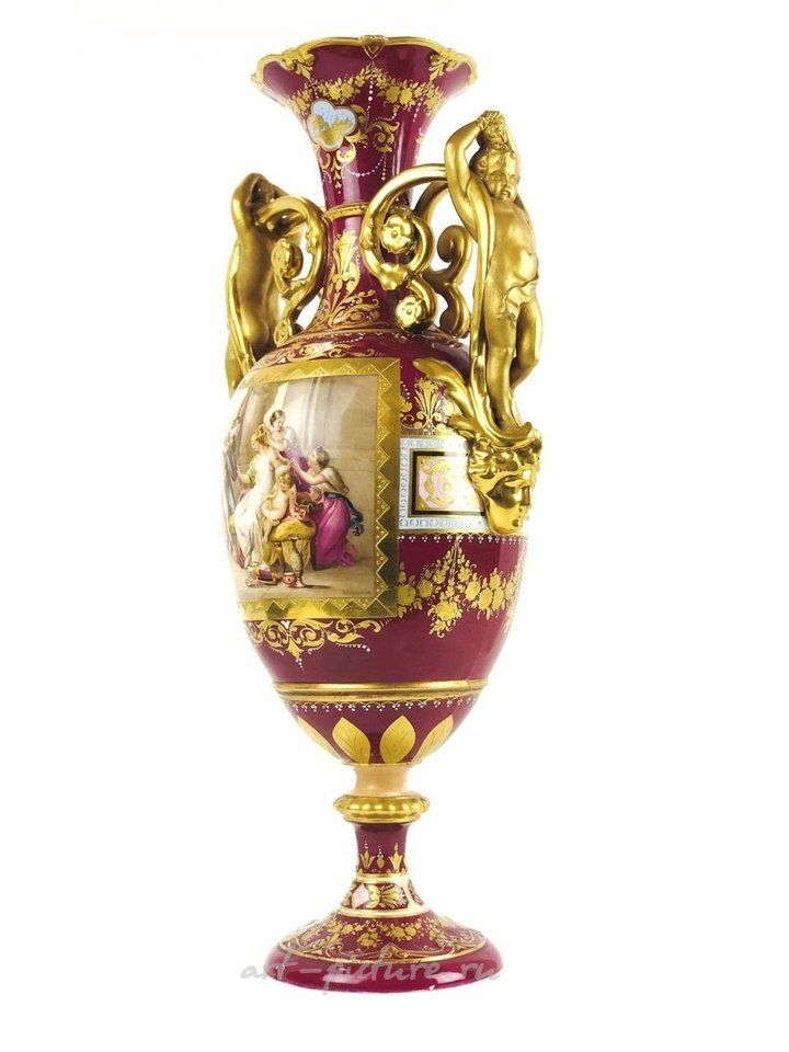 Royal Vienna , Красивая ручная роспись на королевской вазе из Вены