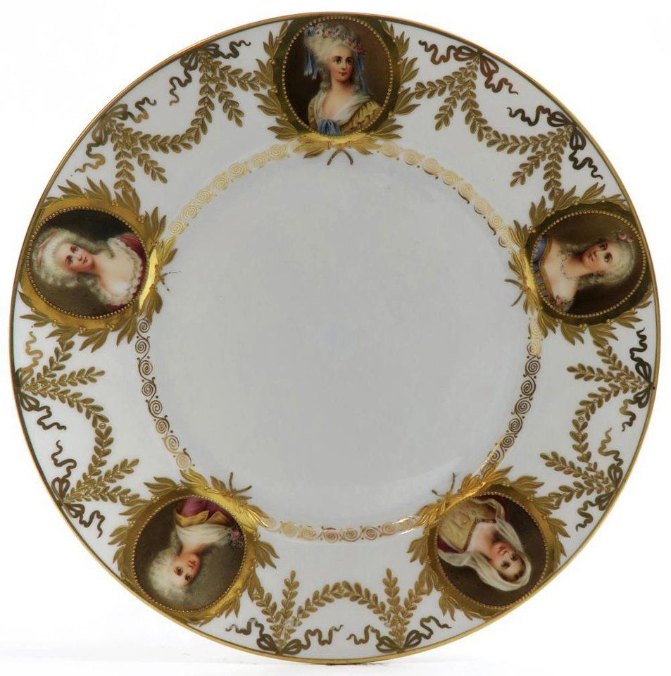 Royal Vienna Porcelain , A Pair of Royal Vienna Hand Painted Plate