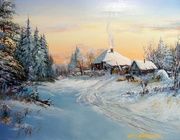 Зимовье масло,холст
