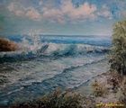купить Там с ног сбивает Ангарский бриз... Масло, холст на картоне 