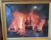 Чесменский бой Масло холст