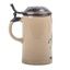 Faience and cast silver beer mug with rower