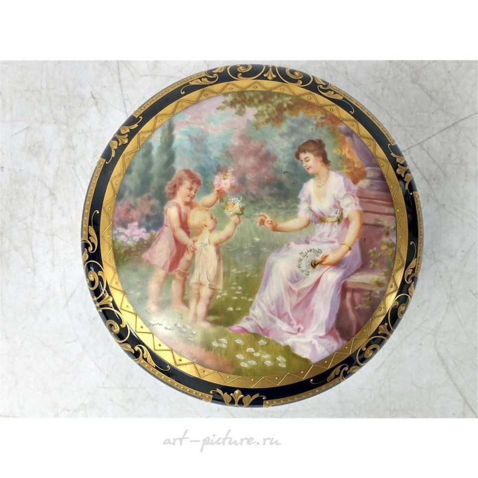Royal Vienna Porcelain , Antique Royal Vienna Style Porcelain Cup & Saucer.
