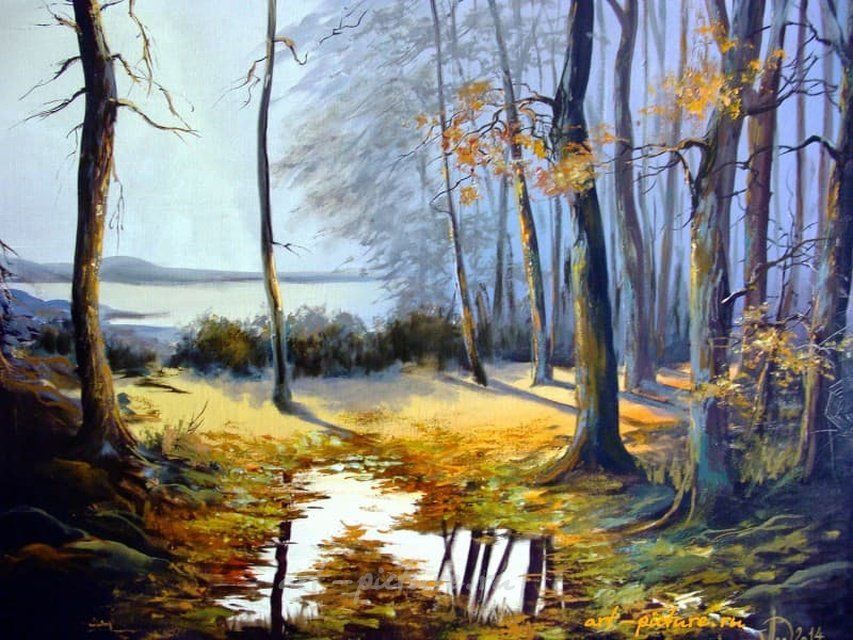 Осенняя дубрава масло,холст