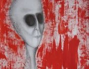 На красном бумага,гуашь,карандаш 