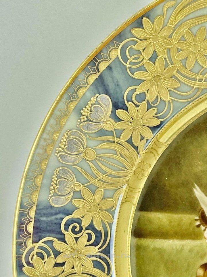 Royal Vienna Porcelain , 19TH C. ROYAL VIENNA PLATE SIGNED WAGNER