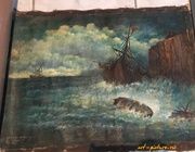 Реплика картины И.К.Айвазовский " Корабль среди бурного моря" масло/ холст 