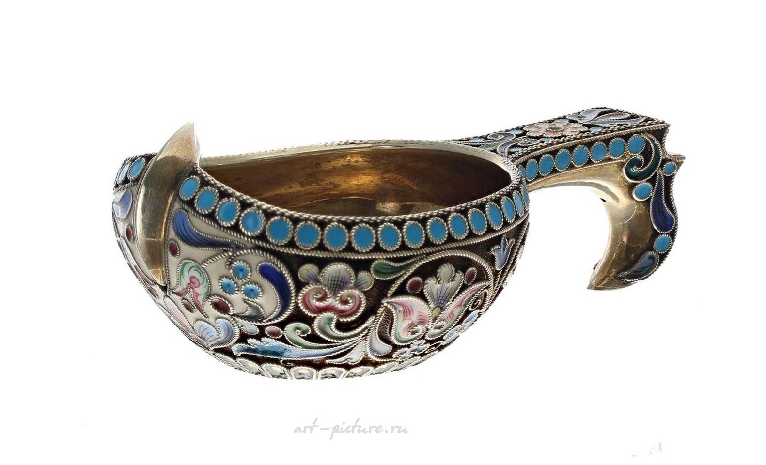 Русское серебро , Серебряный серебряный и позолоченный ковш