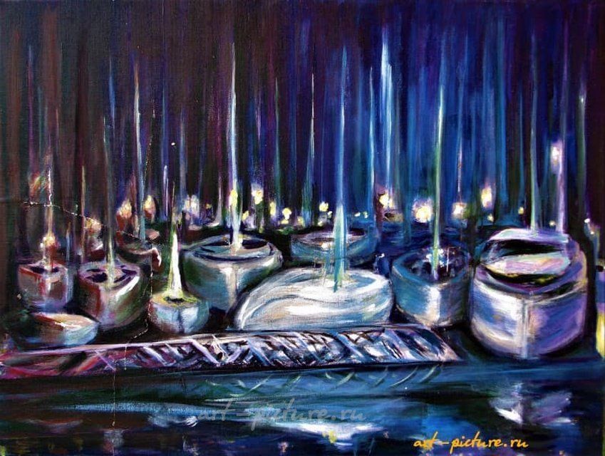 Лодки масло, холст
