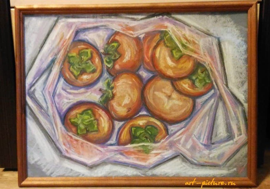 Хурма сухая пастель, бумага