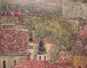 Снег в августе холст, масло 