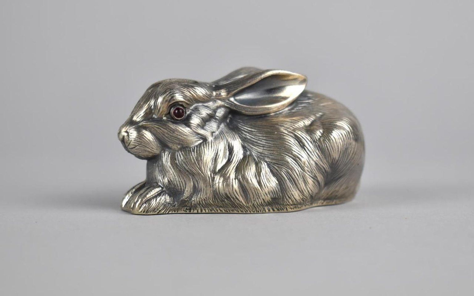 Russian silver , A Reproduction Russian Silver Study of a Rabbit, 7cm high and...