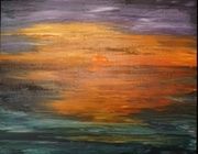 Закат масло, холст 