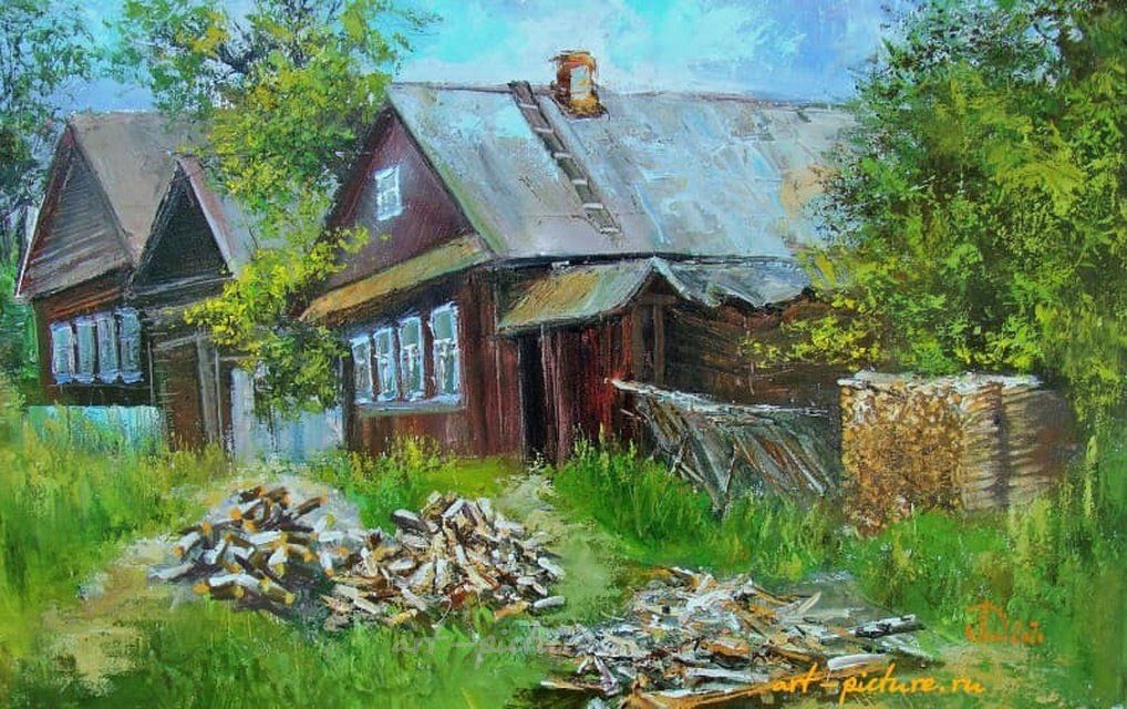 Хозяйство в Староуткинске масло,холст
