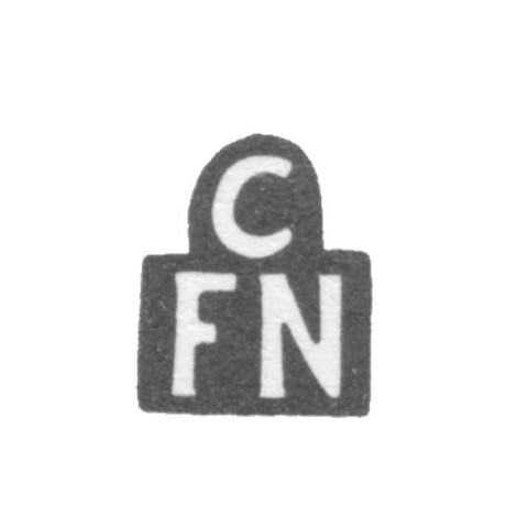 Клеймо мастера Нюрнберг Христиан Фридрих - Хапсал - инициалы "CFN" - 1755-1783 гг.