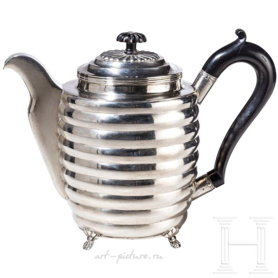 Russian silver , Silver coffee pot, Russia, Tula, 1821