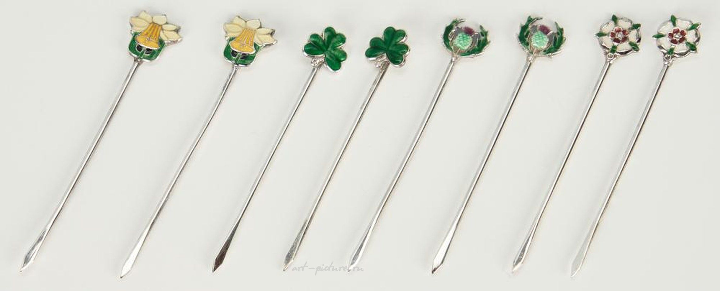 Russian silver , 6 pcs. Assorted Sterling Silver, including David-Andersen Enameled &...