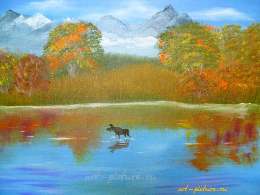 Одинокий странник масло, холст на картоне