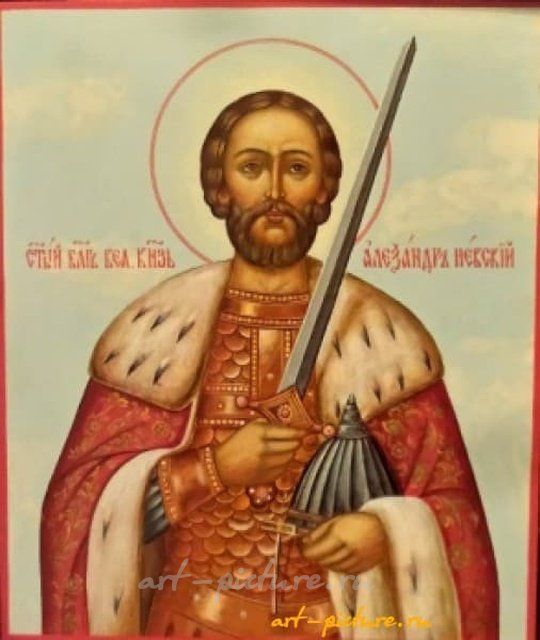 икона рукописная "Александр" дерево, темпера