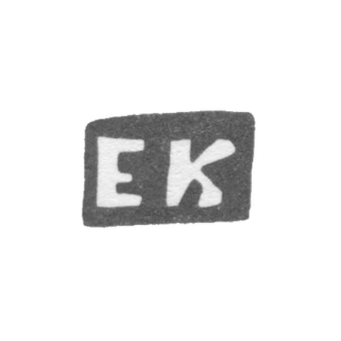 Клеймо мастера Комаров Евстафий Иванов - с. Подольское - инициалы "ЕК" - 1898 г.