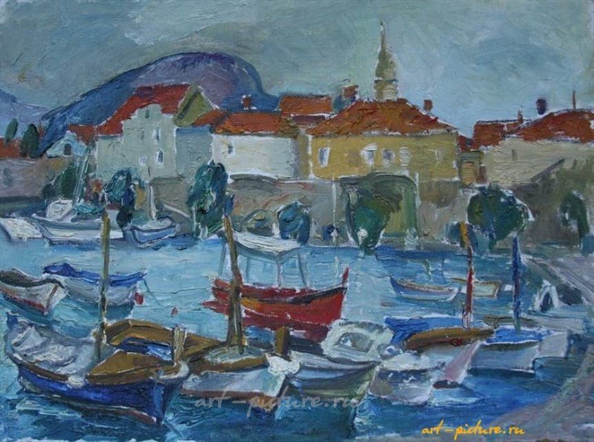 Черногория. Картон, масло. 30 х 40 см