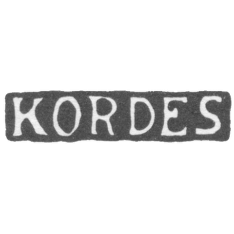 Клеймо мастера Кордес Александр - Ленинград - инициалы "KORDES"
