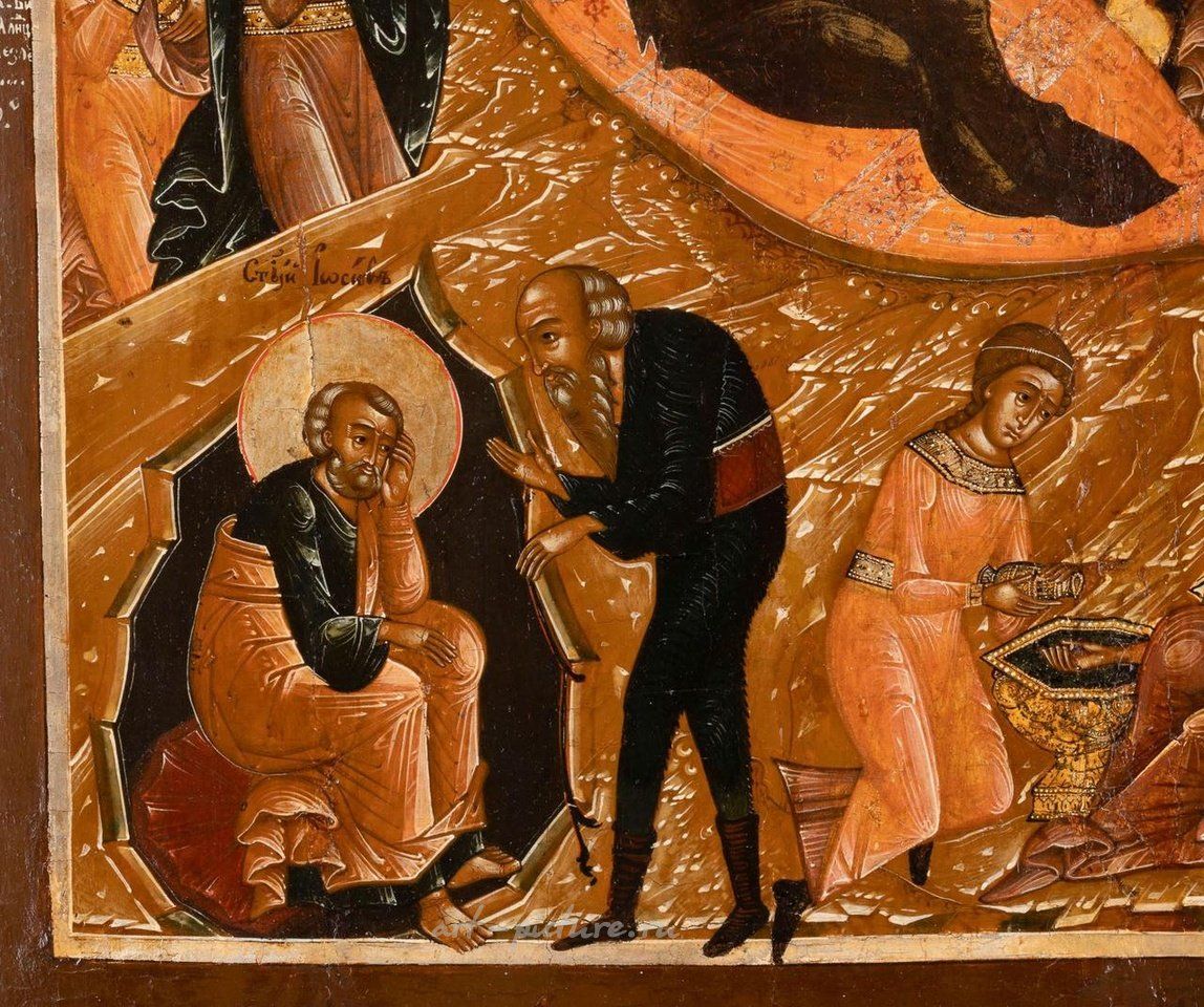 Русское серебро , БОЛЬШАЯ ИКОНА, ПОКАЗЫВАЮЩАЯ РОЖДЕСТВО ХРИСТОВО