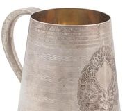 Антикварная русская серебряная чарка с позолотой, около 1873 года
