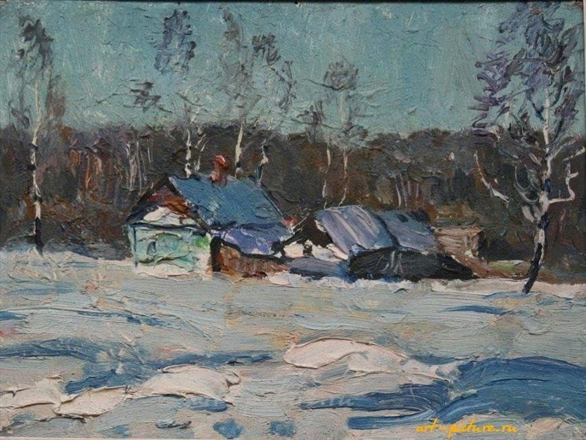 Лазурь. Картон, масло. 19 х 25 см