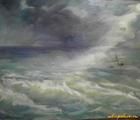 Статуэтка Море.Шторм масло оргалит 