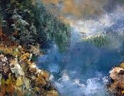 Зима в горах масло,холст