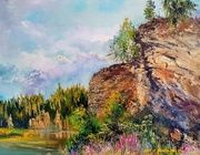 Камень Шаман на Чусовой масло,холст