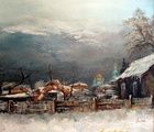 купить Вид со двора масло,холст