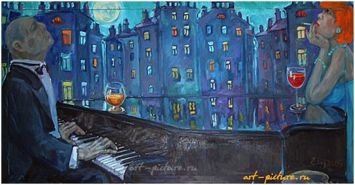 Pianist Масло, холст