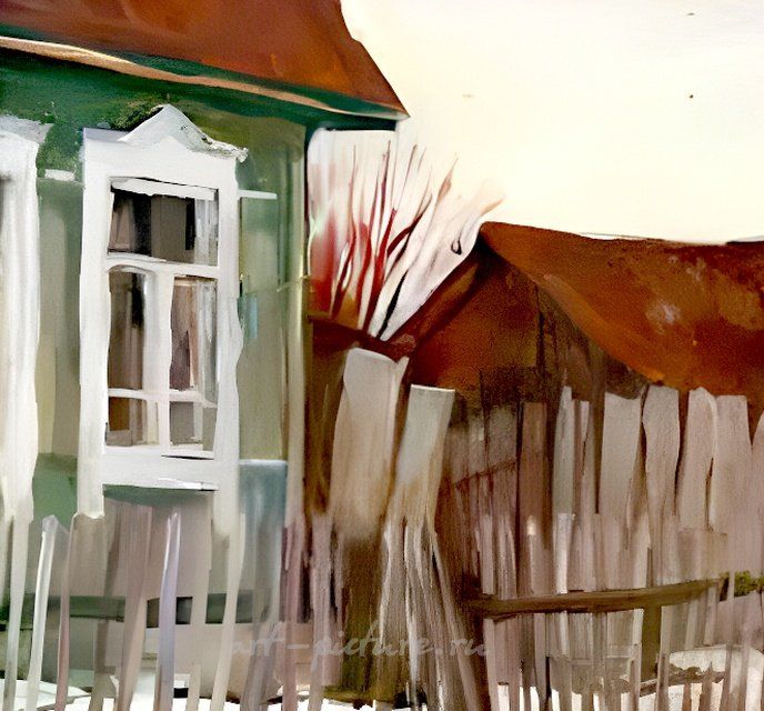 Весна. Этюд с кошкой. ДВП, масло. 41 х 57 см.