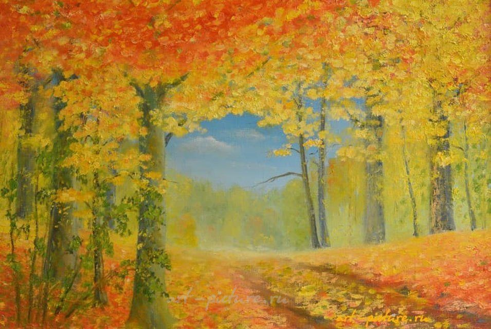 осень-игра красок холст масло