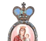 Панагия с эмалью клоизоне с изображением Богородицы Скоропослушницы...