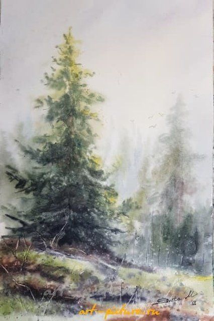 Утро Акварель