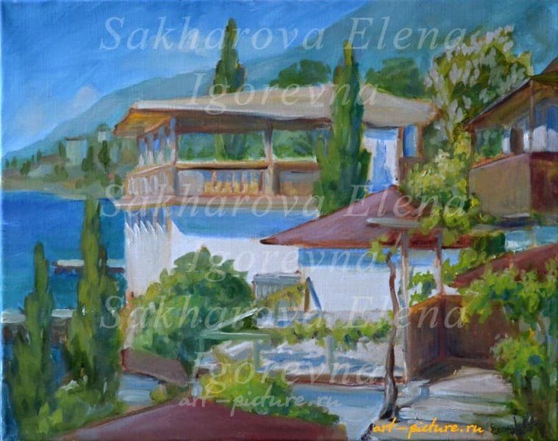 Домики Гурзуфа холст, масло