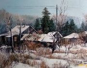 Село Кузькино масло,холст