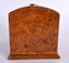 A FINE 18CT GOLD MOUNTED BURR WALNUT FOLDING CIGARETTE BOX. ...
