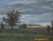 Дубы. Картон, масло. 35 х 50 см