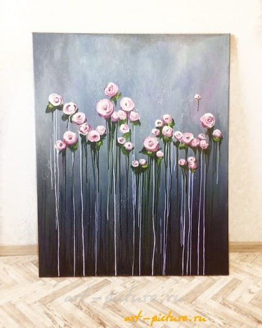 Creamy Flowers акрил, холст