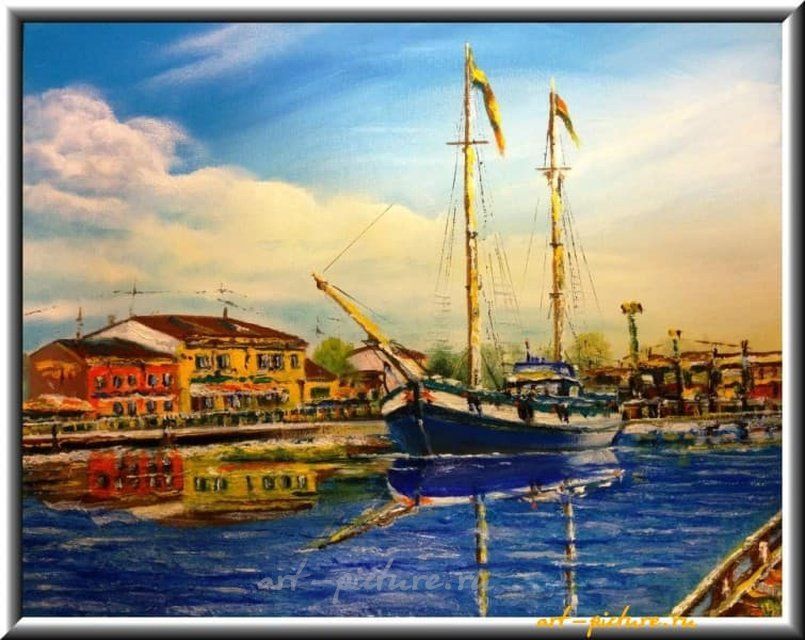 Италия масло, холст на картоне, мастихин